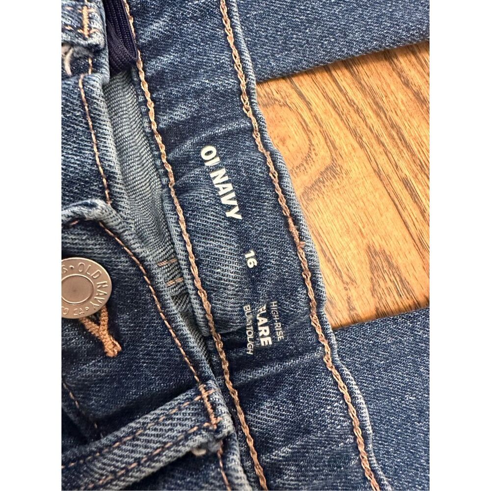 Old Navy Medium Wash Blue High Rise Flare Jeans Size 16 With Waist Adjuster - Picture 3 of 4